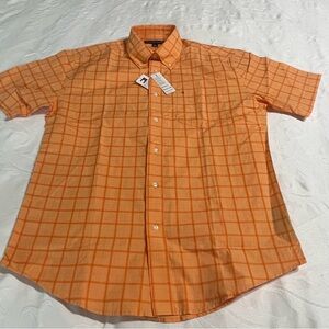 Tommy‎ Hilfiger Orange Plaid Button-Up M